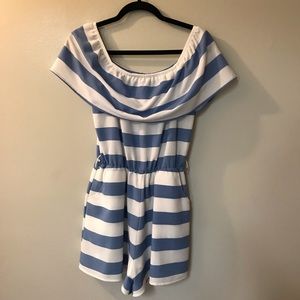 Vernacular Romper size medium blue and white
